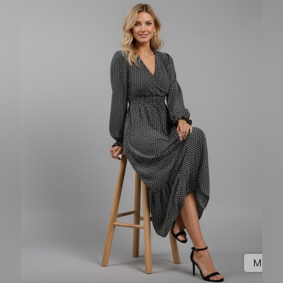 Boho Floral Print Flounce Sleeve Shirred Dress - Picture 2 of 7